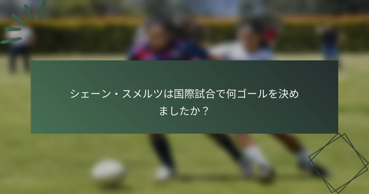 シェーン・スメルツは国際試合で何ゴールを決めましたか？