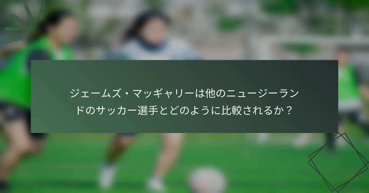 ジェームズ・マッギャリーは他のニュージーランドのサッカー選手とどのように比較されるか?